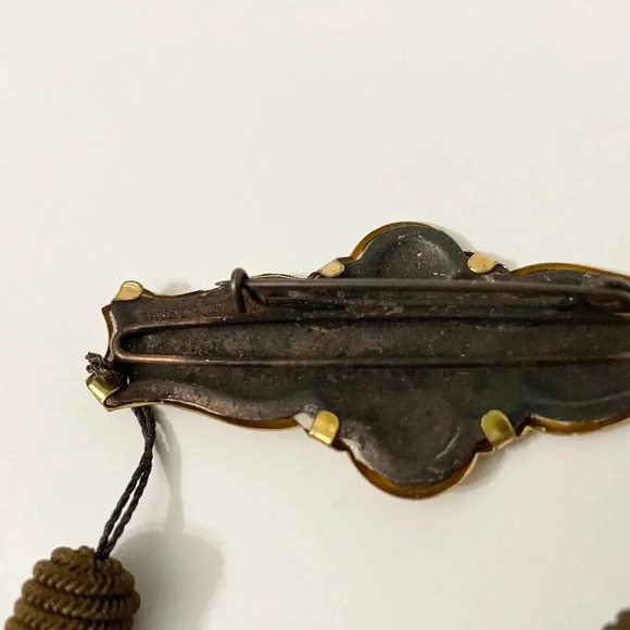 Vintage Orange Young Britons Pin with  Tassles Dom Regali Co Toronto - Picture 8 of 12